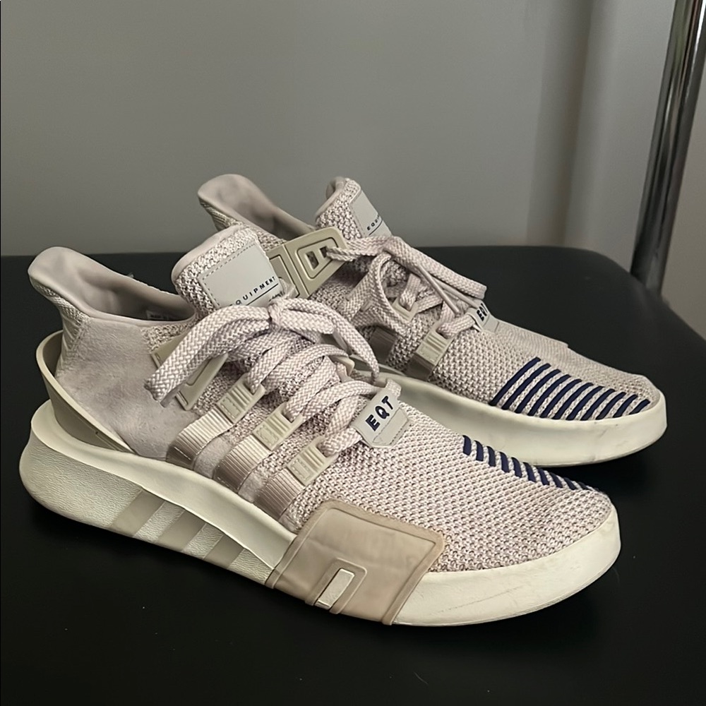 Adidas Men's Cream and Gray Sneakers